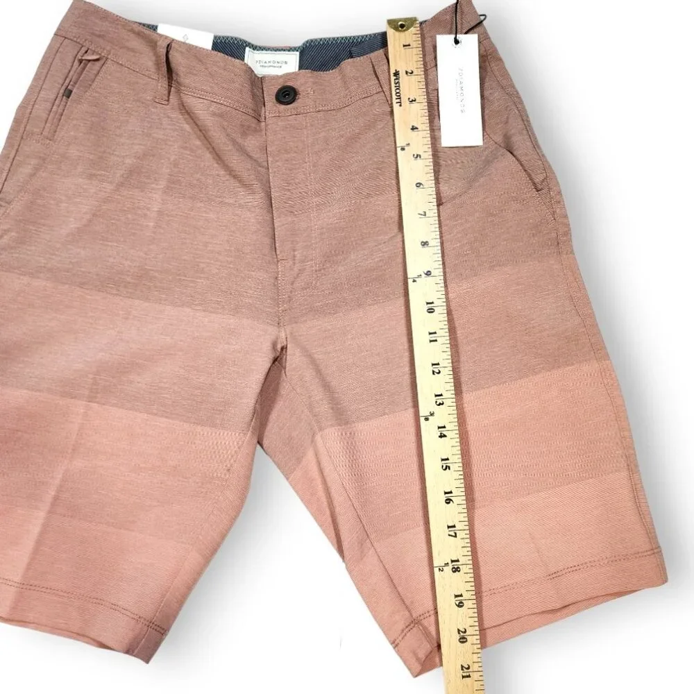 7 Diamonds Performance Hybrid Shorts Coral Colorblock Stretch Size 29
